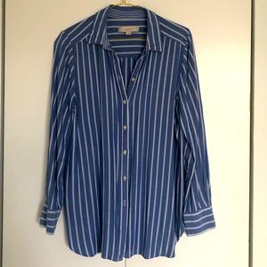 Loft blue and white button down M